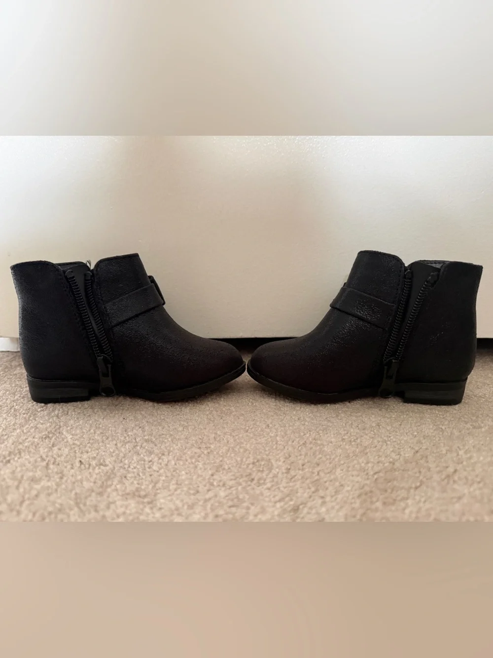 Cat & Jack Shimmer Black Toddler Bow Ankle Boots